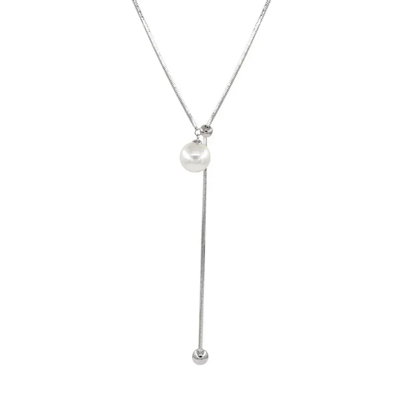 Длинное жемчужное ожерелье NicheDesign 2024 новый стиль простая элегантная уникальная