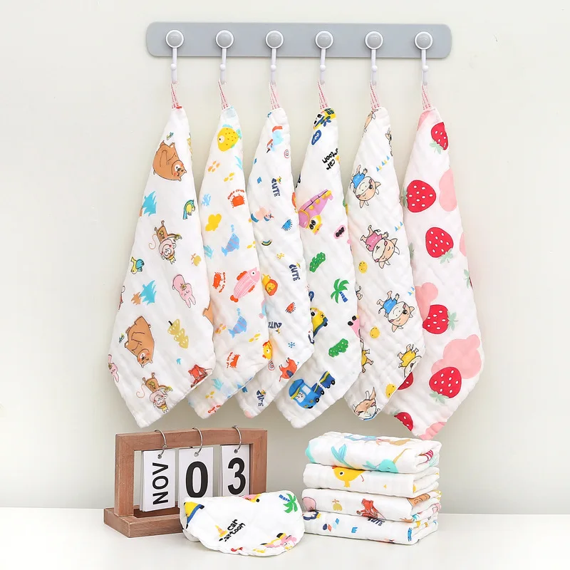 

5Pcs/1pc Baby Towel Infant Face cloth Baby Bath Towel Handkerchief Cotton Burp Cloth Soft Absorbent Gauze Kindergarten Washcloth