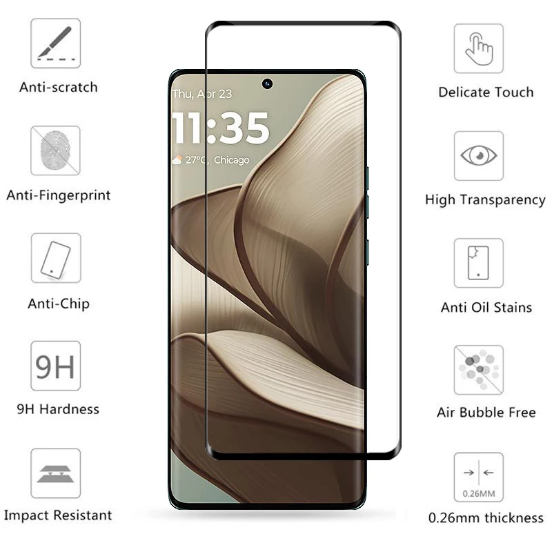 Полноэкранное стекло для Motorola Edge 50 Защитная пленка экрана закаленное 3D телефона