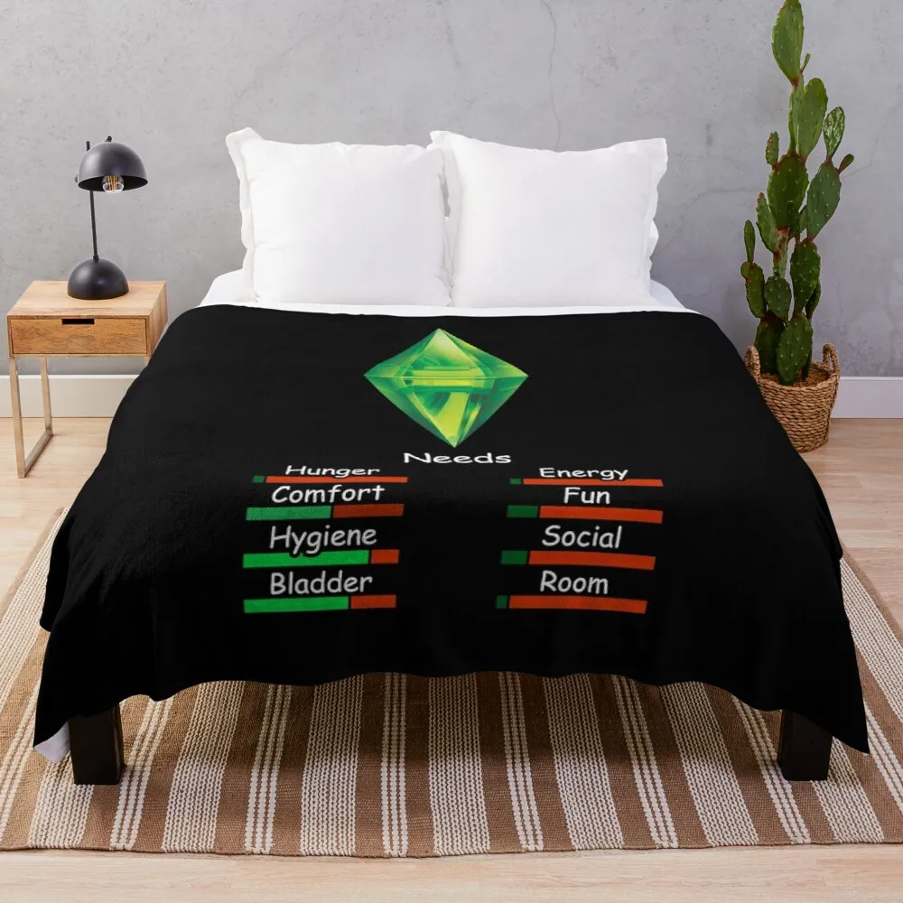 

Plumbob Needs of an introvert inspired by the Sims Throw Blanket Blanket for sofa Camping blanket Sofa blanket
