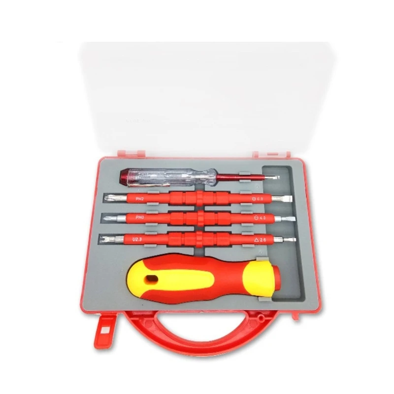 

5Pcs Insulated Screwdriver Set 14 In 1 Magnetic Double Electrical Tools X3UC