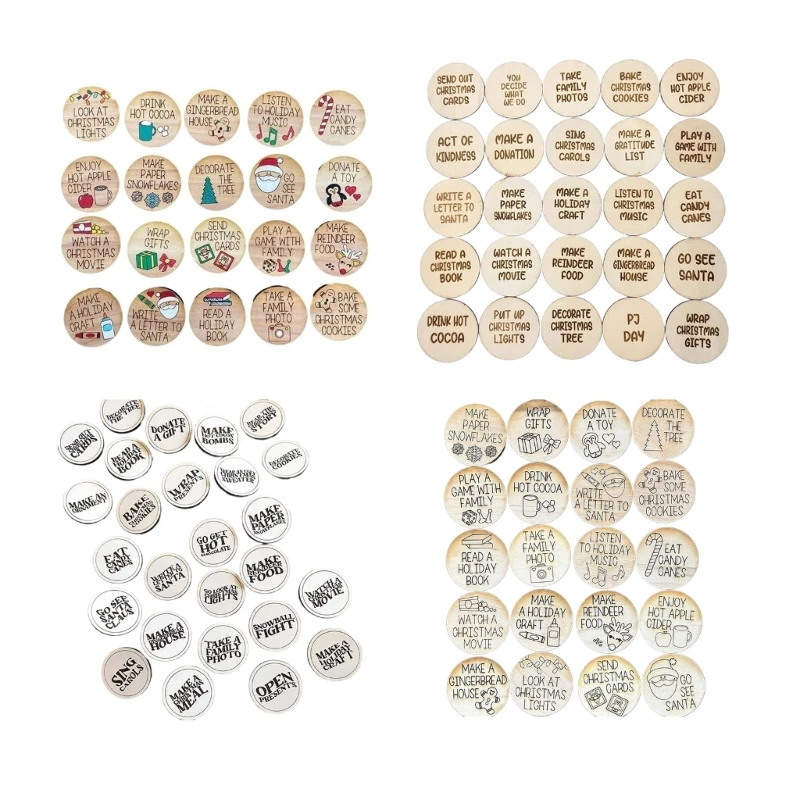 

Personalized Christmas Countdown Tokens Set Advent Coins Discs Festival Holiday Party Supplies Christmas Decoration