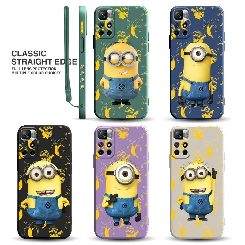 

Despicable Me-Minions Candy Phone Case For Redmi Note 11 10 9 8 7 10T 9T 9S Pro 10 10C 9 9C 9A K40 Gaming Square Liquid Shell