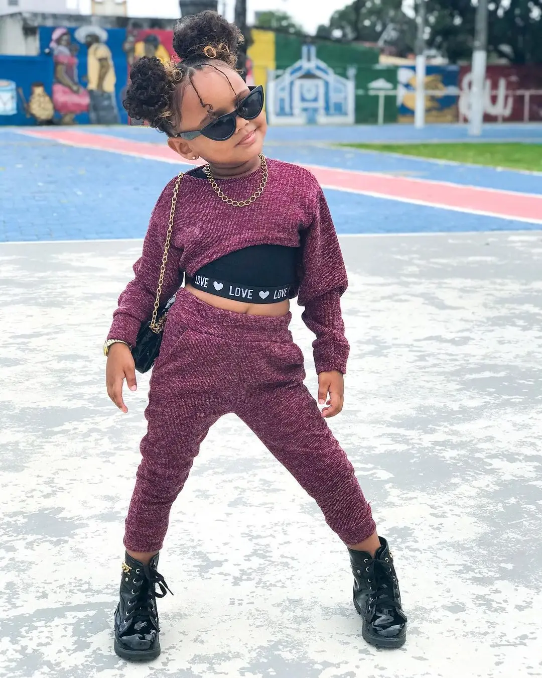 

Two Piece Set Baby Girl Clothes Active Sports Kids Sweatshirt and Leggings Patchwork Outfits Fashion Clothing Knitted 18M To 6Y