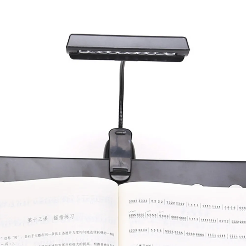 Desk Lamp Music Stand Lamp LED Flexible Clip-on Music Stand Bedroom Reading Light USB Rechargeable 10LED Brightness Lamp enlarge