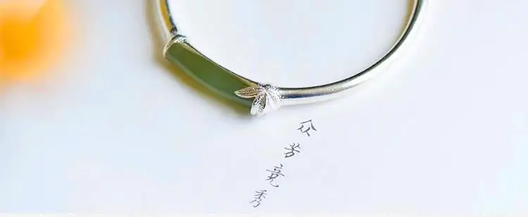 

Зеленые нефритовые бамбуковые браслеты резные браслеты аксессуары ювелирные изделия браслет из халцедона серебро 925 пробы китайские натур...