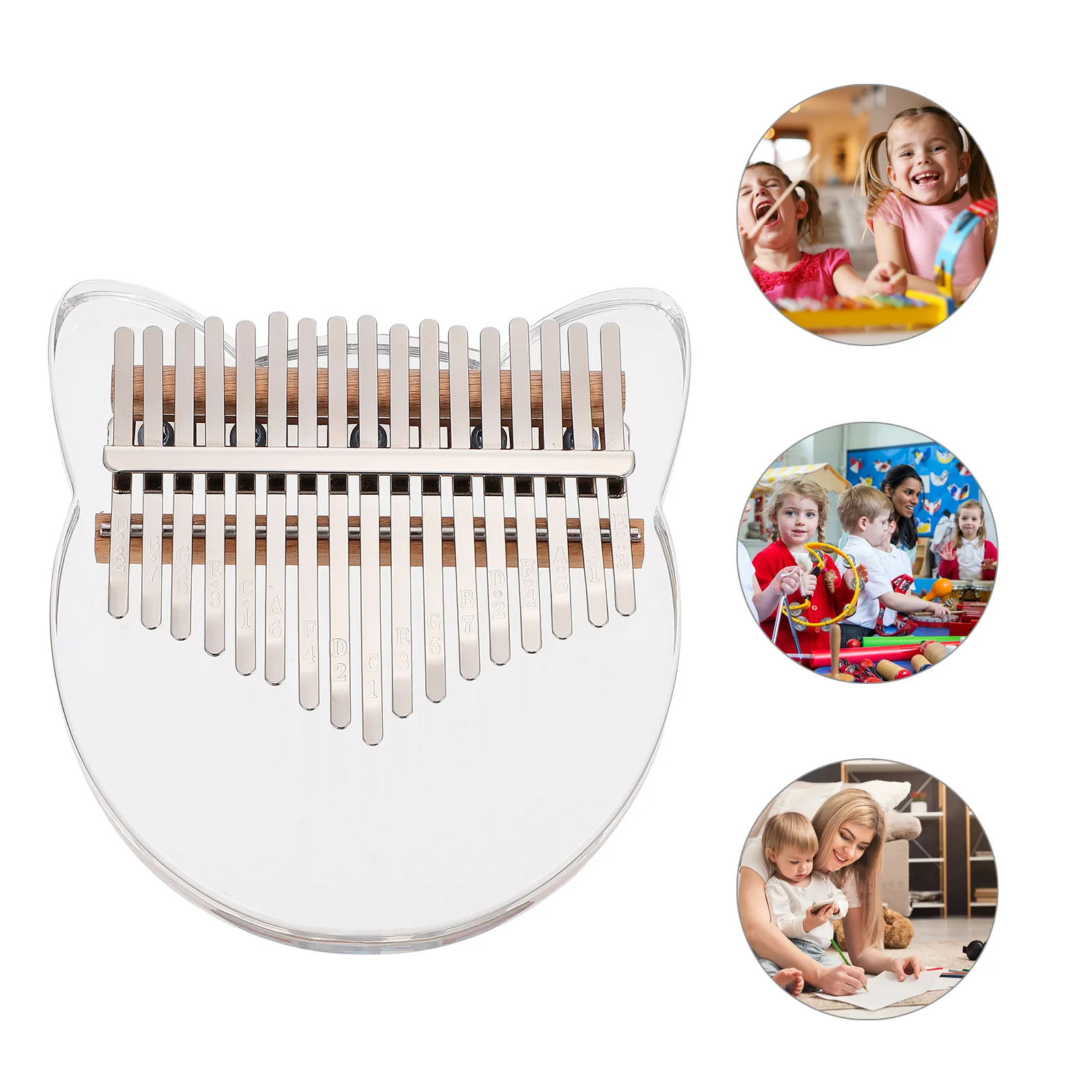 

Piano Thumb Finger Kalimba Instrument Acrylic Keys Mbira Portable Palm Plaything African Pocket Educational Mini Musical Tune