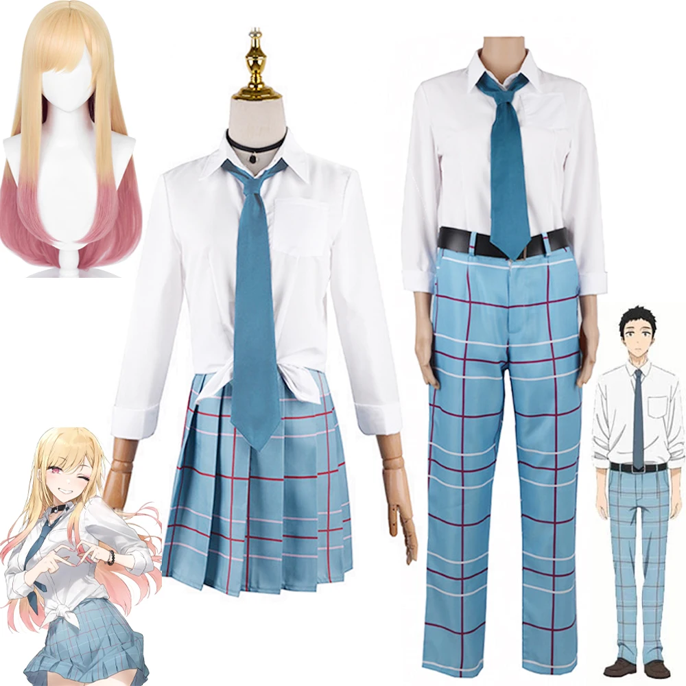 

Marin Kitagawa Uniform My Dress Up Darling Gojo Wakana Anime Cosplay Costume Wig Jk School Uniform Skirt Outfits College Style
