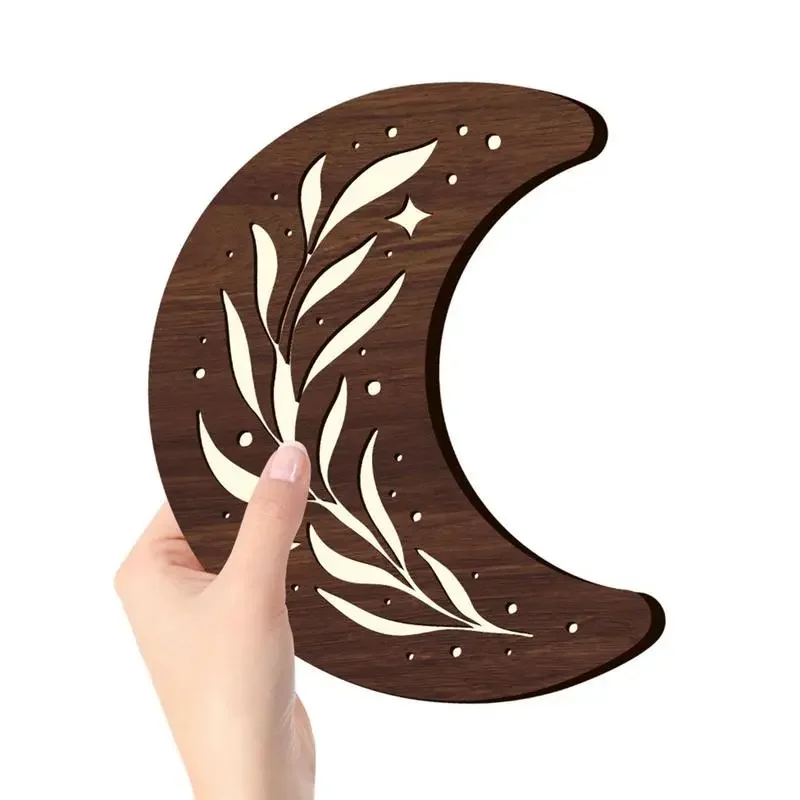 

Moon Light Wooden Wall Decorative Half Moon Light Easy To Use Wall Hanging Crescent Lamp For Nursery Kids And Baby Home Decor