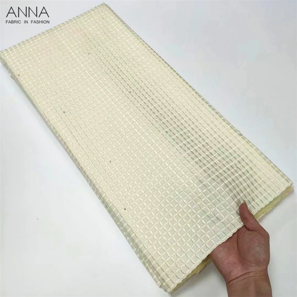 

High Quality Embroidered Satin Lace 5yards African Cotton Lace Nigerian Lace Fabric Swiss Voile Lace Fabric For Wedding Party