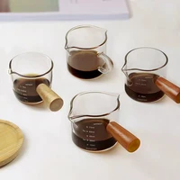 coffee small milk cup wooden handle milk pot mini sauce dip saucer espresso tool extraction scale measuring cup coffee set