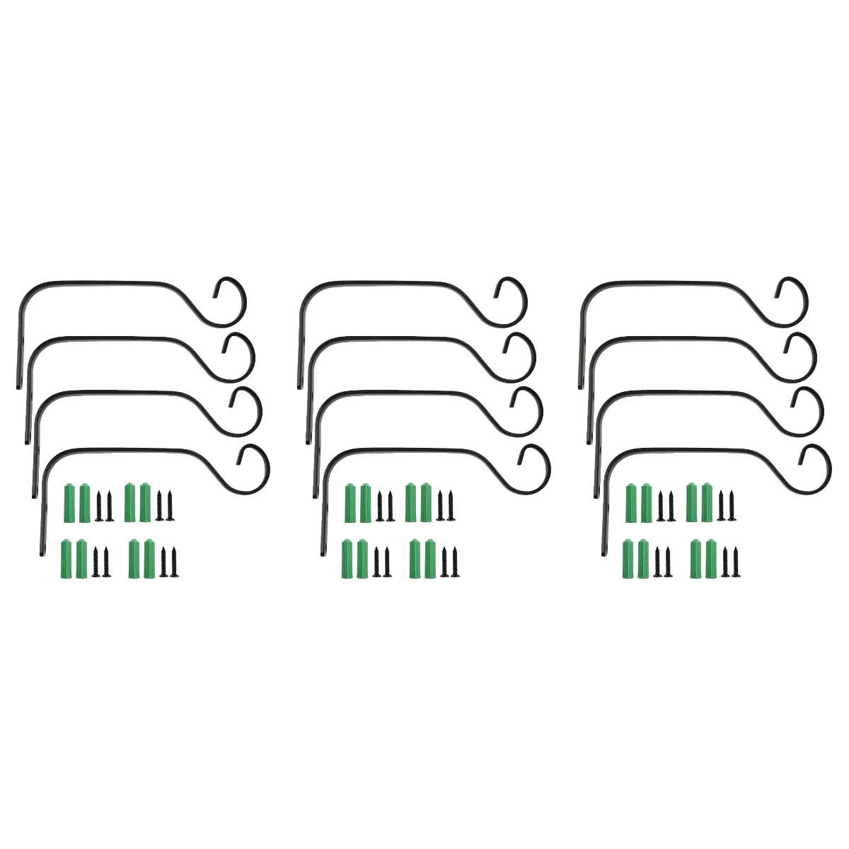 

3 Sets of Flower Basket Wall Hanger Outdoor Hooks Balcony Hanging Plant Hooks