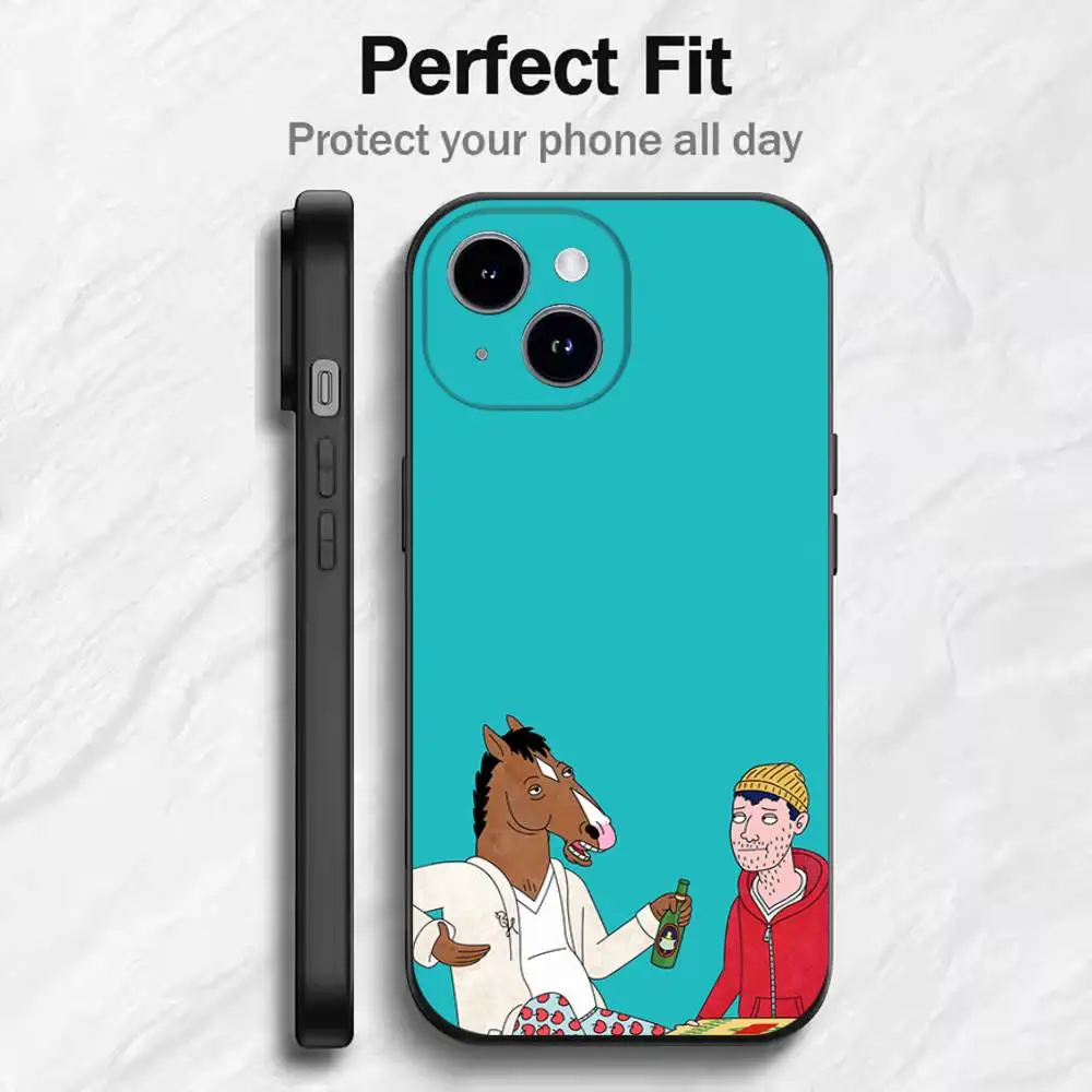 Фото Чехол для iPhone Cartoon B-BoJack H-Horseman для 17, 16, 15, 14, 13, 12, 11, Mini XS XR X 6S 6 Pro Max Plus, черный мягкий чехол №3
