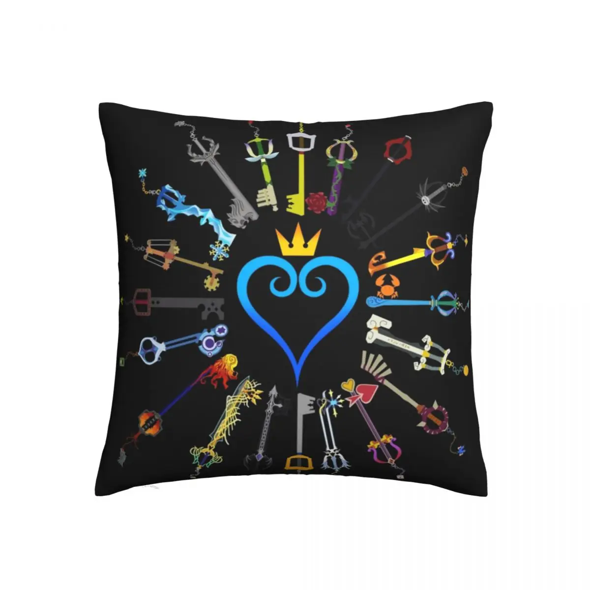 

Kingdom Hearts Keyblades Pillowcase Printing Polyester Cushion Cover Decoration game Throw Pillow Case Cover Home Square 40X40cm