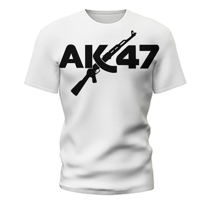 

2022 new hot fashion Summer Men's AK47 T-shirt 3D Printing Short Sleeve Round Neck Casual breathable plus size tops dropshipping
