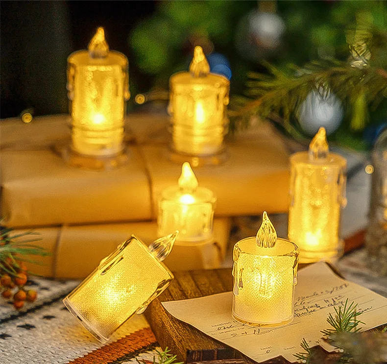 

Led Candle Transparent with Base Candles Velas 8-11cm Led Con Pilas Candles Home Decoration Wedding Birthday Candles for Cake