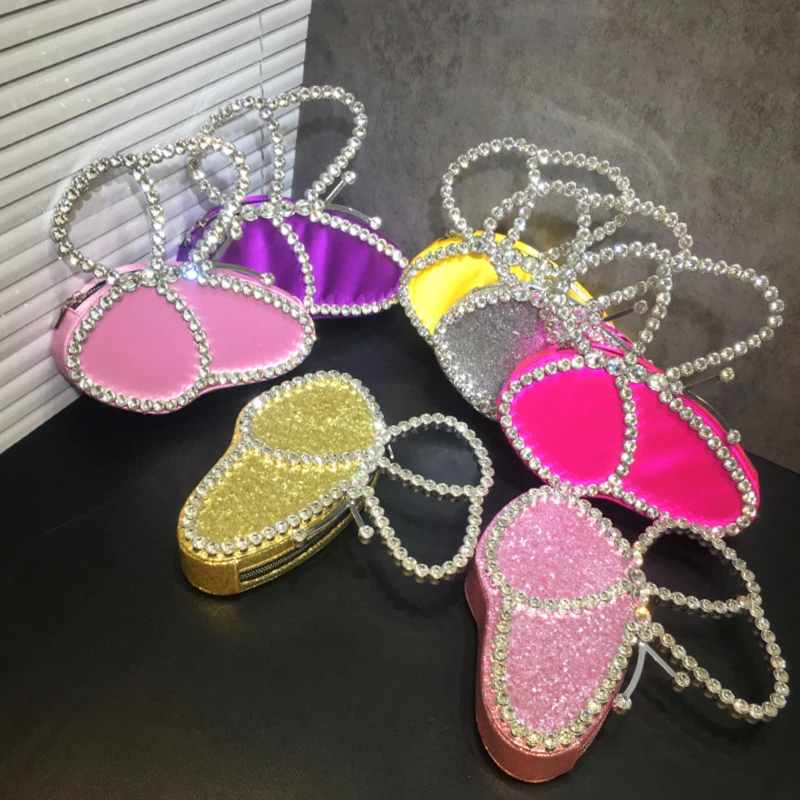 

Luxury Designer Handbag Woman's Satin Diamond Evening Bag 2023 Butterfly Rhinestone Crystal Clutch Purses And Handbags For Women