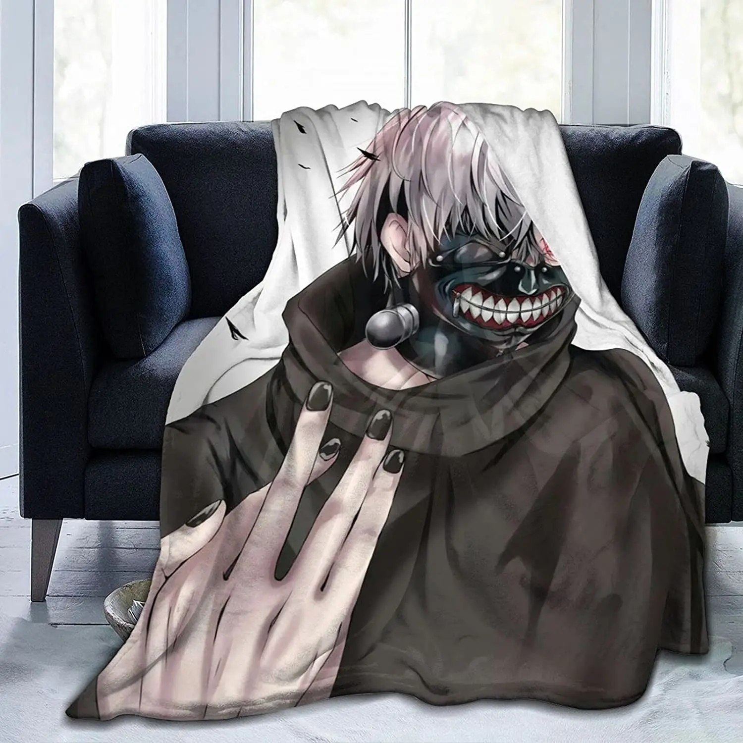 

Ken Kaneki Fluffy Soft and Comfortable Blanket, Anime Warm Embrace of Sympathy