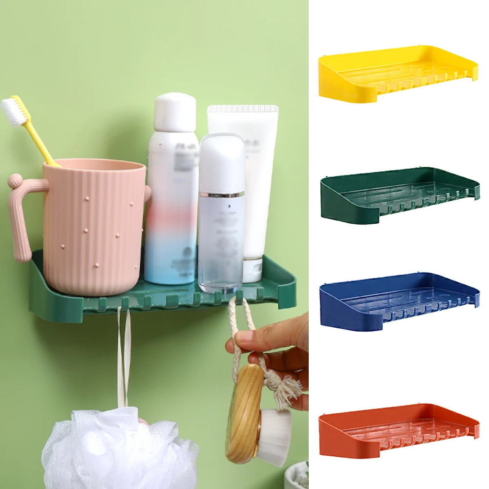 

Wall-mounted Bathroom Shelf Shower Shampoo Rack Toilet Accessories Kitchen Free Punch Condiment Storage Basket
