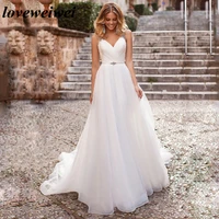 spaghetti straps backless wedding dresses with rhinestones crystals robe de mariee bride dress 2022 v neck bridal gown new