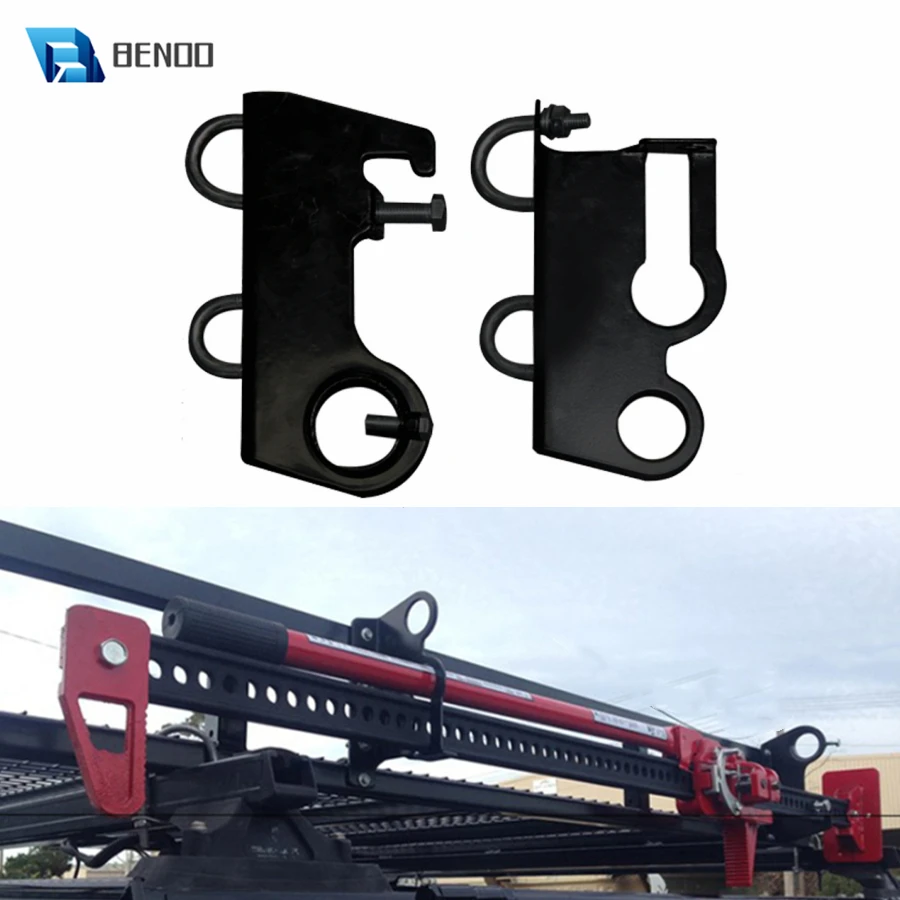 Stainless Steel Farm High Lift Jack Roof Mount Bracket and Shovel Hold Cargo Basket Rack For Off-Road Jack Install Tool