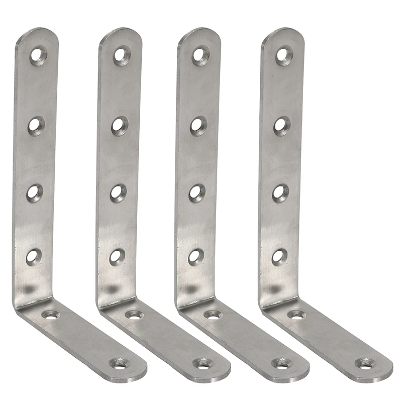 

4X 125X75mm L Shape Stainless Steel Shelf Corner Brace Angle Bracket