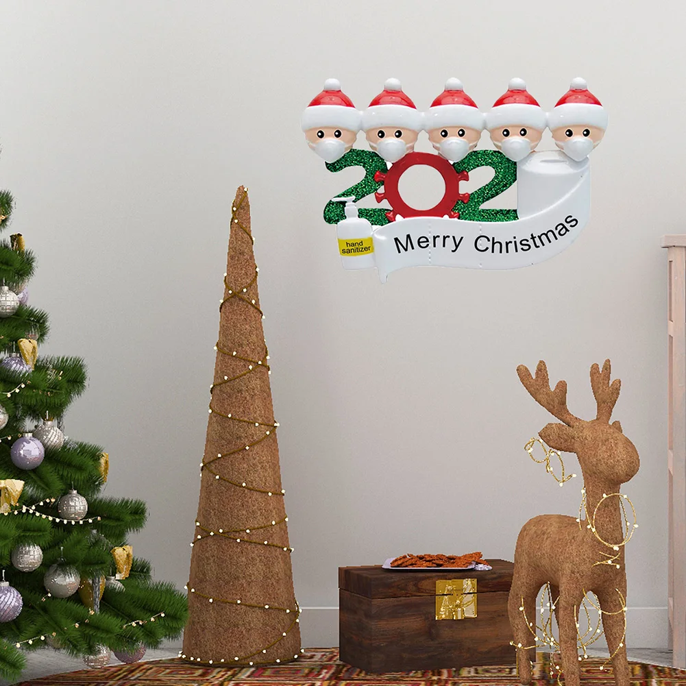 

Merry Christmas Wall Sticker Door Removable Decal Family Survivors New Year for Household Unique Christmas Accessory