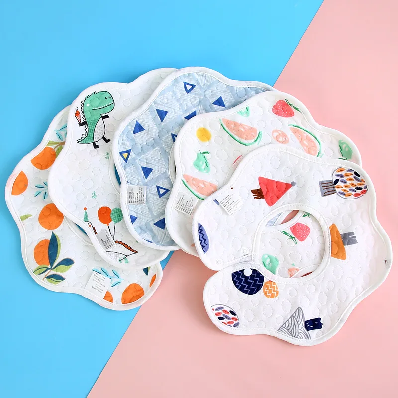 

Cotton Waterproof Baby Bibs 360 Degree Rotation Bandanas Burp Cloths Cotton Stuff For Newborn Boy Girl Saliva Towels Feeding Bib