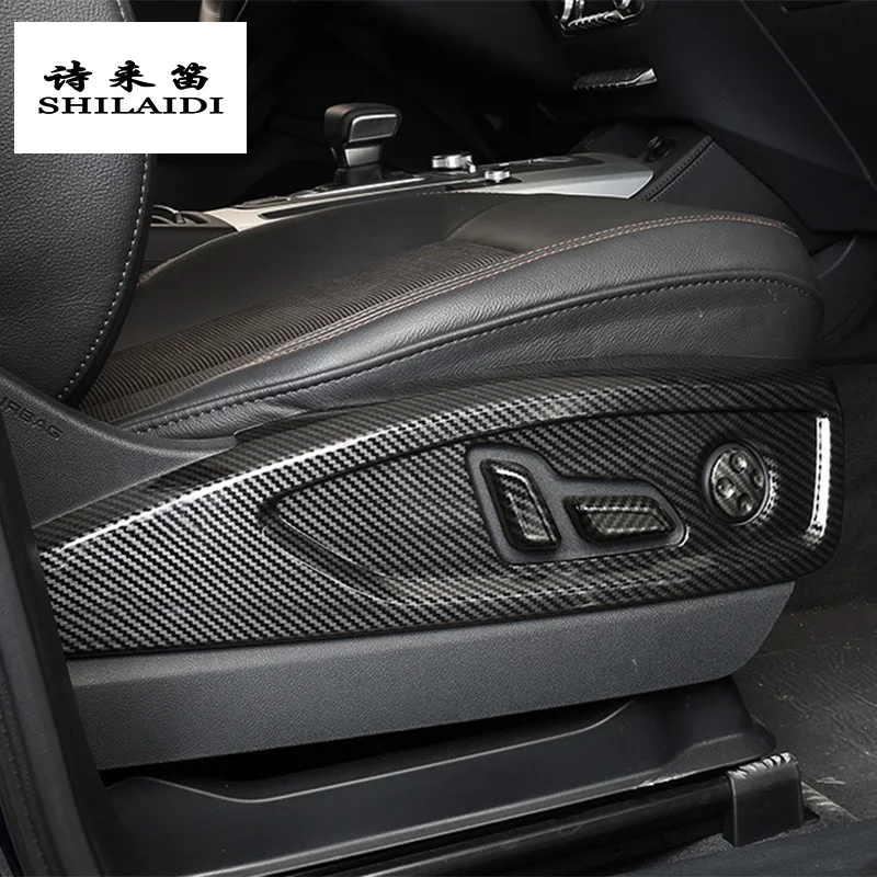 

Кнопки регулировки сиденья автомобиля из углеродного волокна, Защитные чехлы для панели, наклейки, отделка для Audi Q5 FY 2018-2022, аксессуары