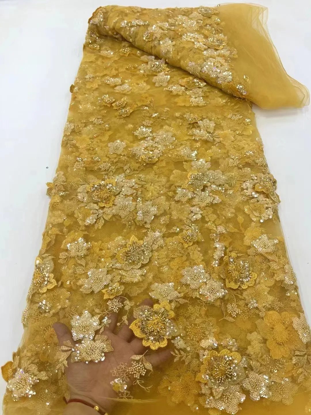 Африканская кружевная ткань с бисером и блестками нигерийская французская