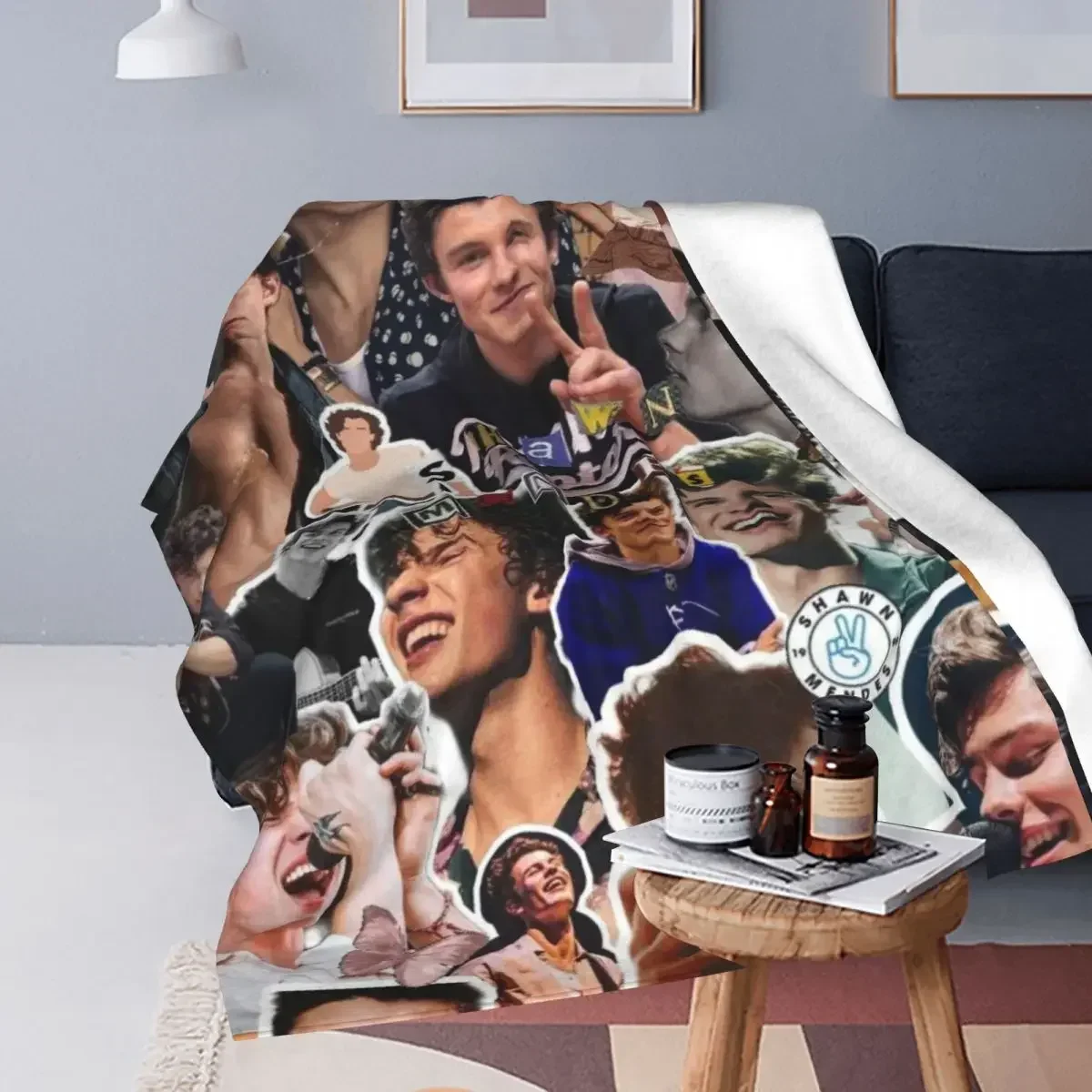 S-Shawn Mendes теплые мягкие одеяла музыкальная певица фото самолета дорожное одеяло