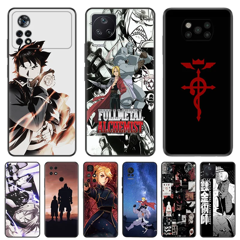 

Fullmetal Alchemist Silicone Black Phone Cases for Xiaomi Mi Poco X5 Pro C55 C50 C40 X4 X3 M4 M3 NFC M5 M5S F4 F3 GT F1 Cover