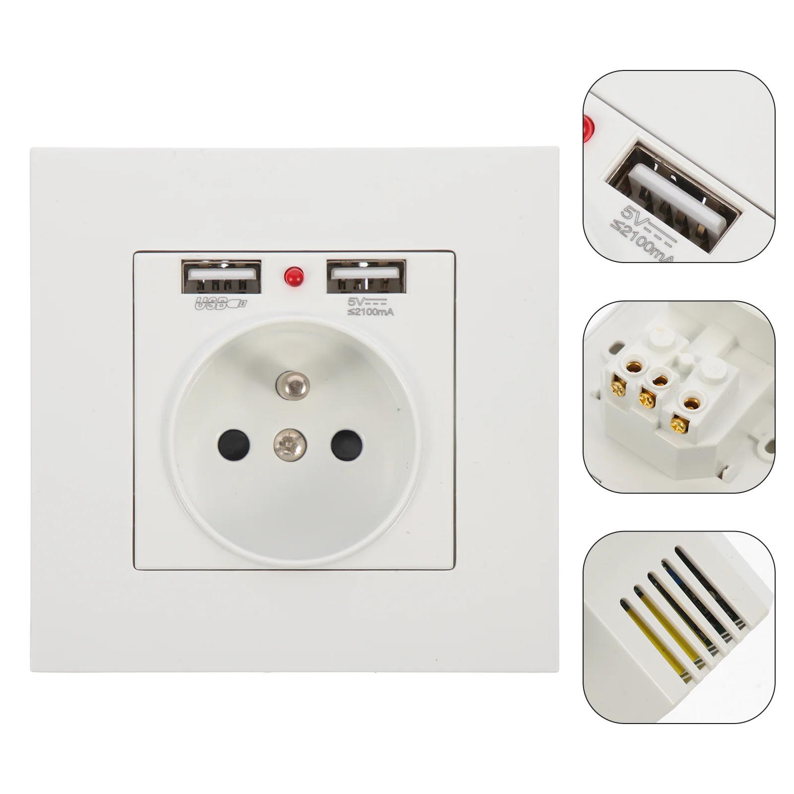 

86 Type Surface Plate Wall Outlet Receptacle Double USB Socket USB Outlet Wall Socket Concealed
