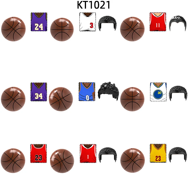 KT1021 Знаменитый баскетболист Звездный номер 24 3 11 34 0 23 30 1 Модельные блоки MOC Набор