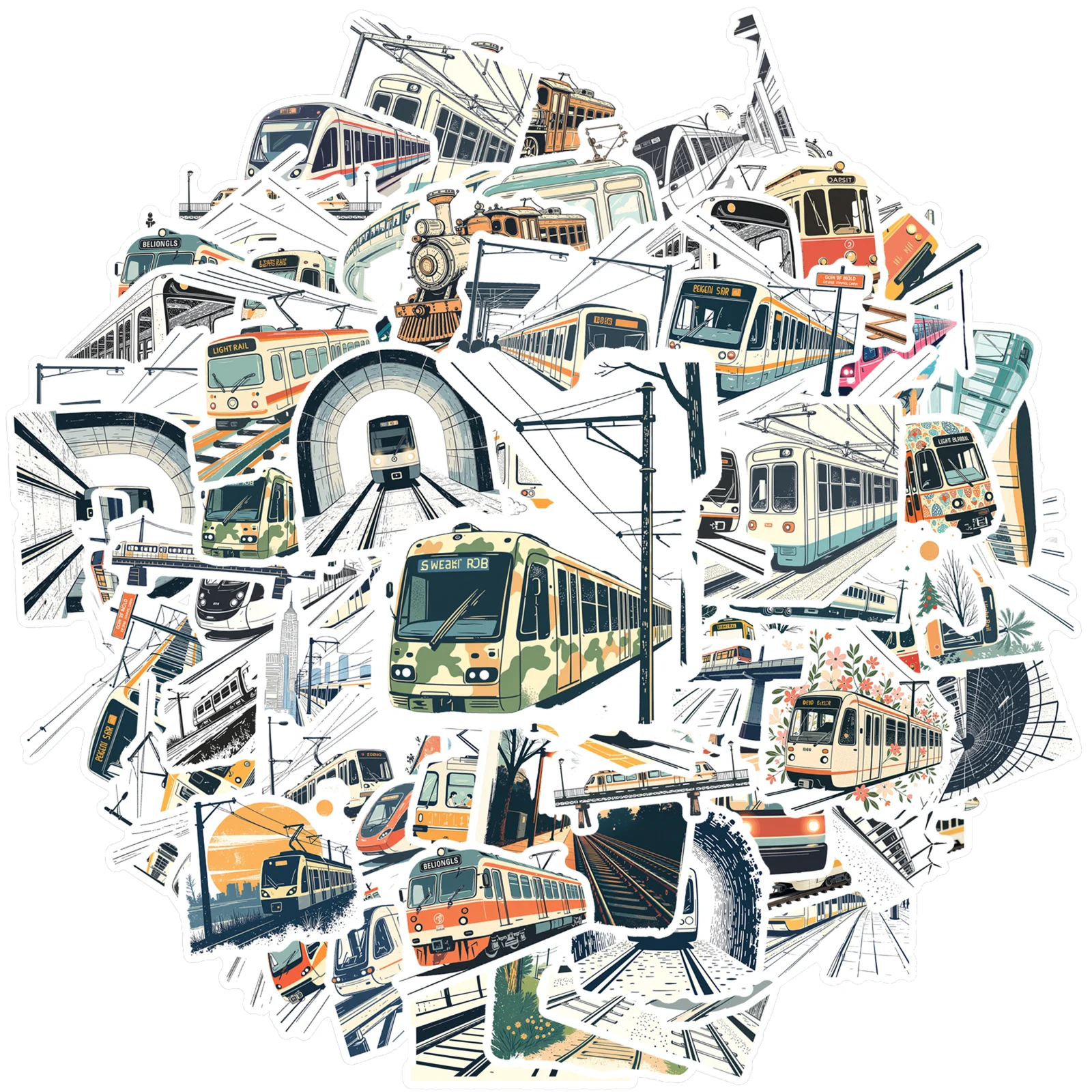 

Набор наклеек поезда