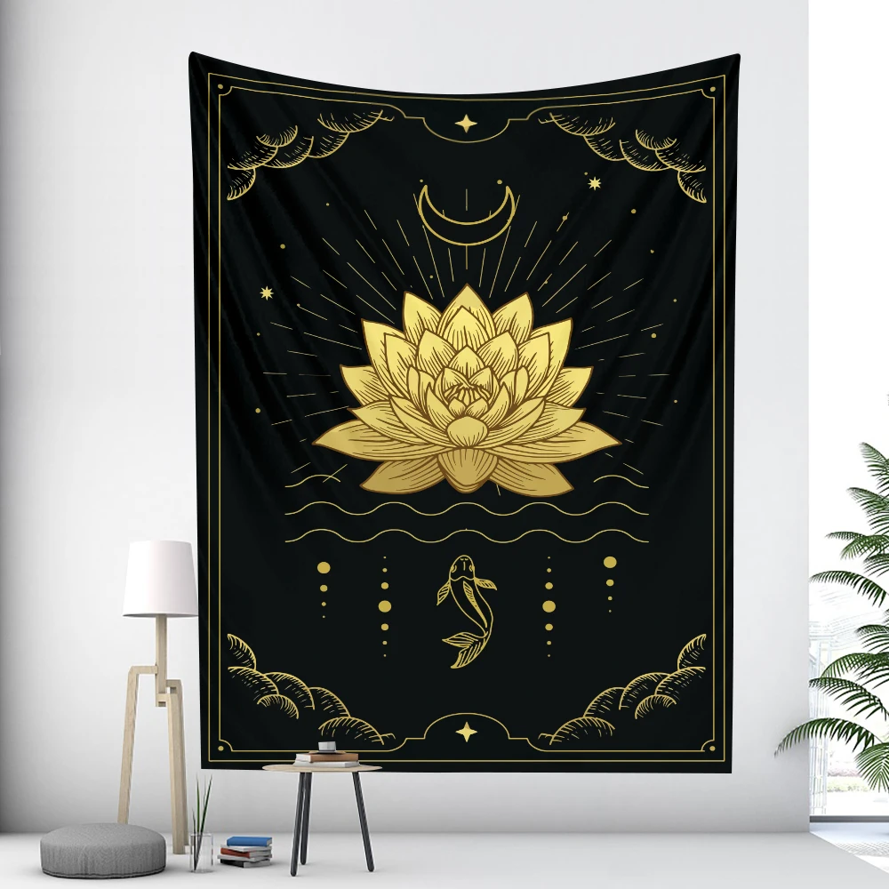 

Украшение для дома с изображением Луны Таро психоделической сцены мандалы художественный гобелен хиппи бохо Декор красивая комната Настен...