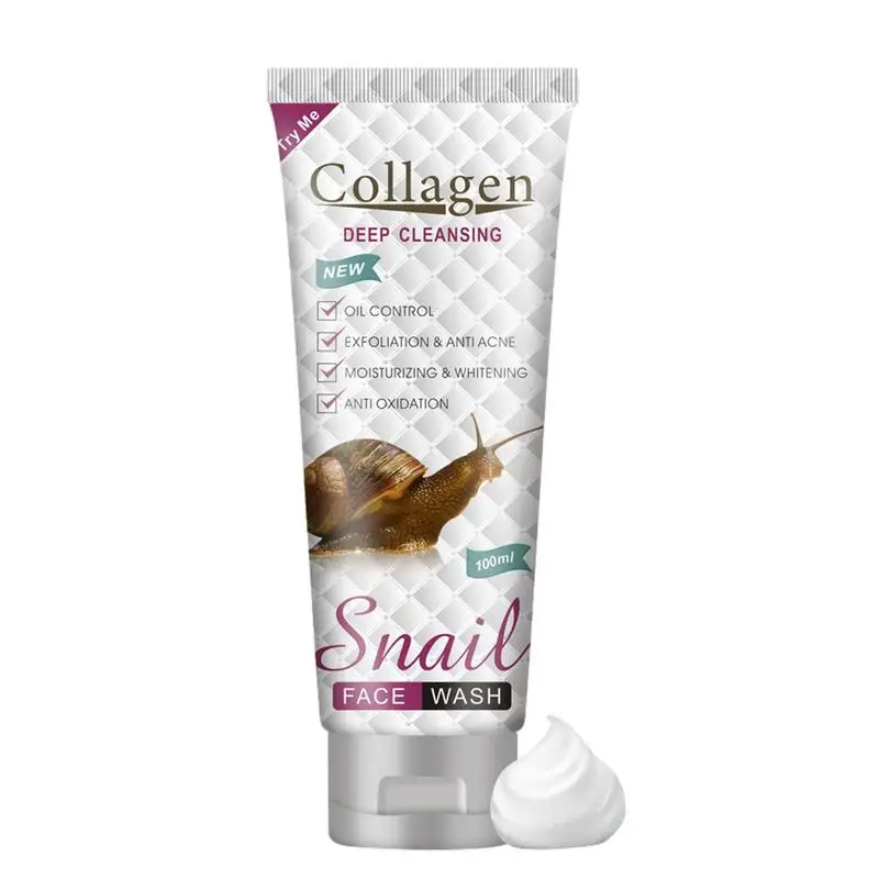 

Snail Face Cleanser Mild Foam Refreshing Moisturizing Facial Cleanser Korean Snail Face Wash Reduces Pores Blackheads Face Clean
