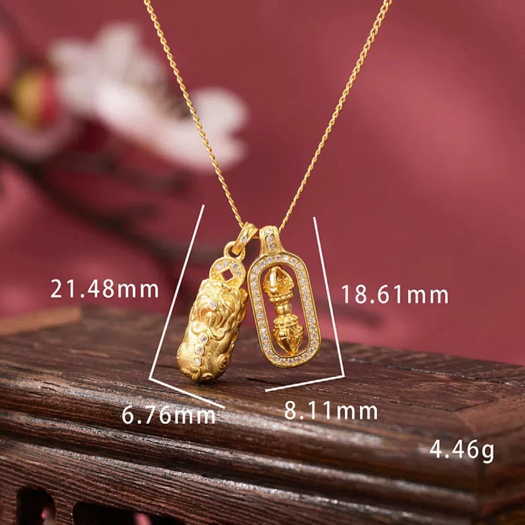 Серебряное ожерелье с бриллиантом Pixiu