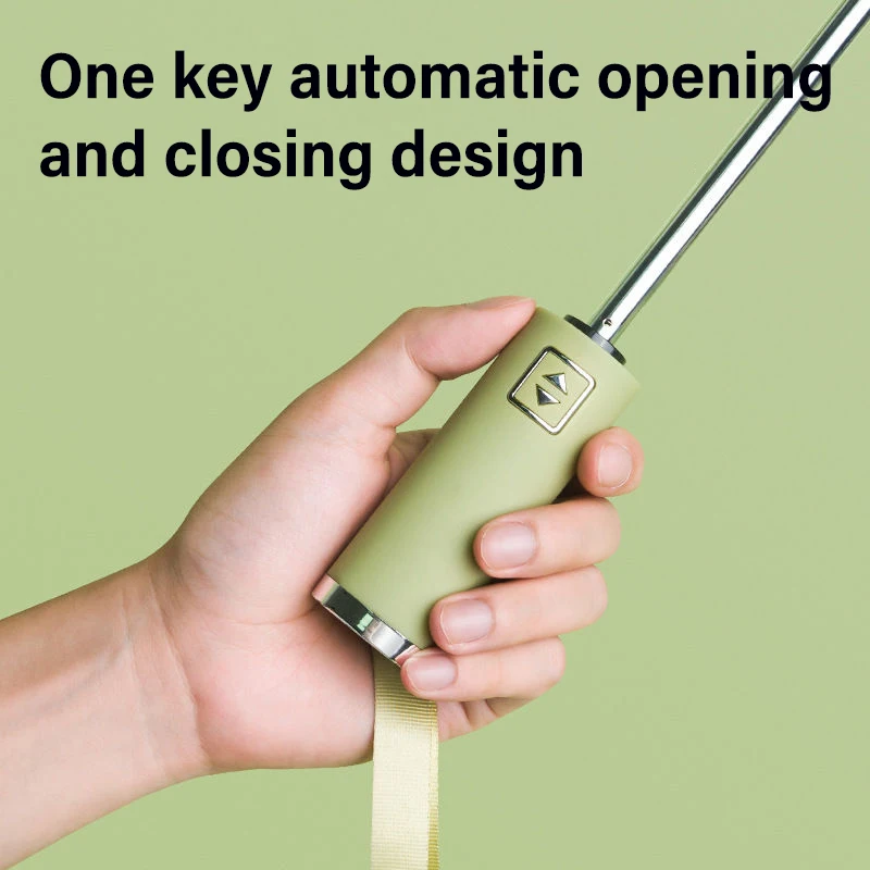 

Strong Automatic Umbrella Folding Rain Windproof 10 Ribs Umbrellas Reflective Strip Outdoor Business Umbrella UV Protection