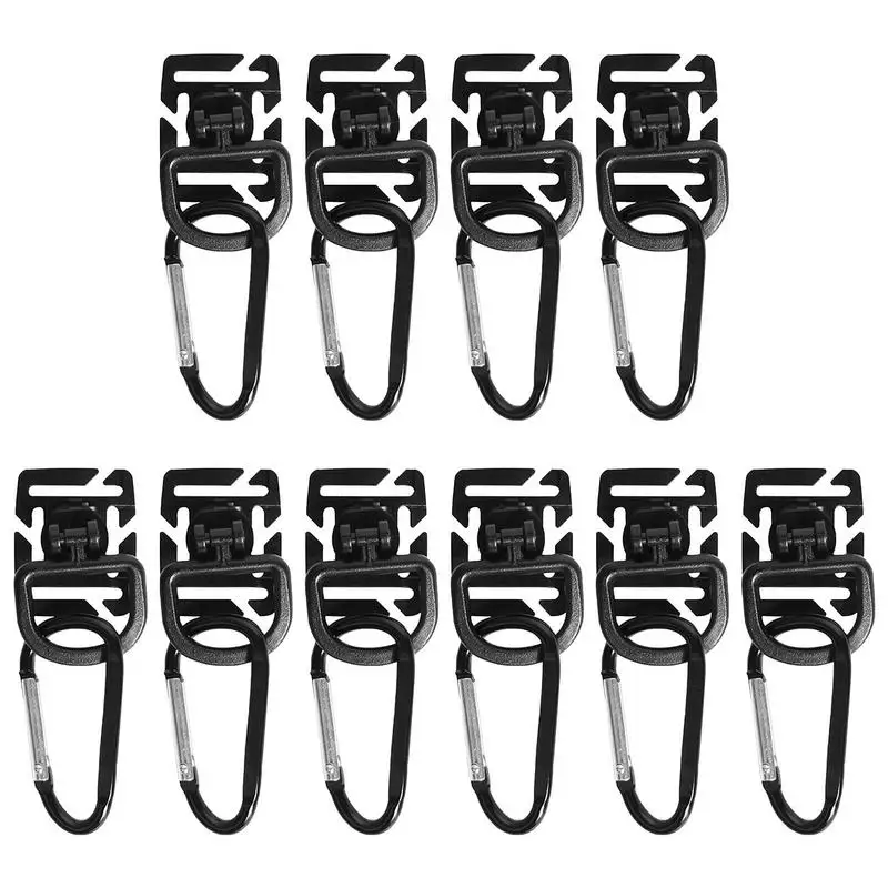 Camping Hooks 10pcs Lantern Hooks Backpack Camping Tent Aluminum Alloy Sturdy No Sliding Camping Supplies With Storage Bag For