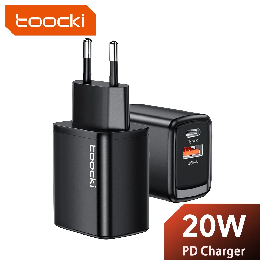 

Зарядное устройство Toocki с портом USB Type-C и поддержкой быстрой зарядки, 20 Вт