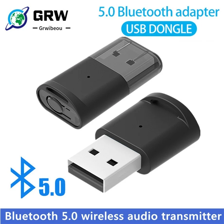 

GRWIBEOU USB Bluetooth 5.0 Adapter Receiver Transmitter Dongle for PC Wireless Transfer for Bluetooth Headphone Speakers Mouse