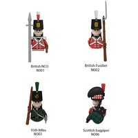 napoleonic wars military blocks mini british fusilier infantry figures diy rifle weapon model accessories brick parts toys gift