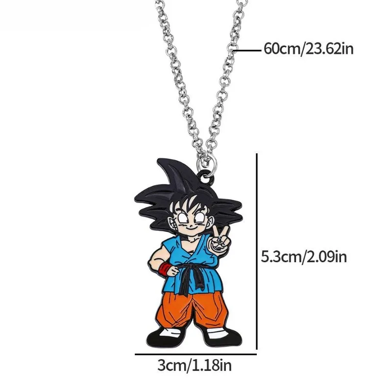 Фото Персонализированное креативное ожерелье Dragon Ball Son Goku, модная универсальная металлическая цепочка для свитера в студенческом стиле, в качестве подарка на день рождения для друзей. №5