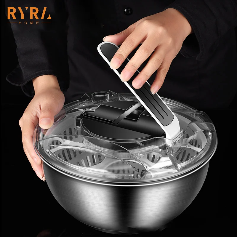 

Многофункциональная Сушилка для овощей и фруктов, сушилка из нержавеющей стали для легкой чистки, Дегидратор, прочная центрифуга для салат...