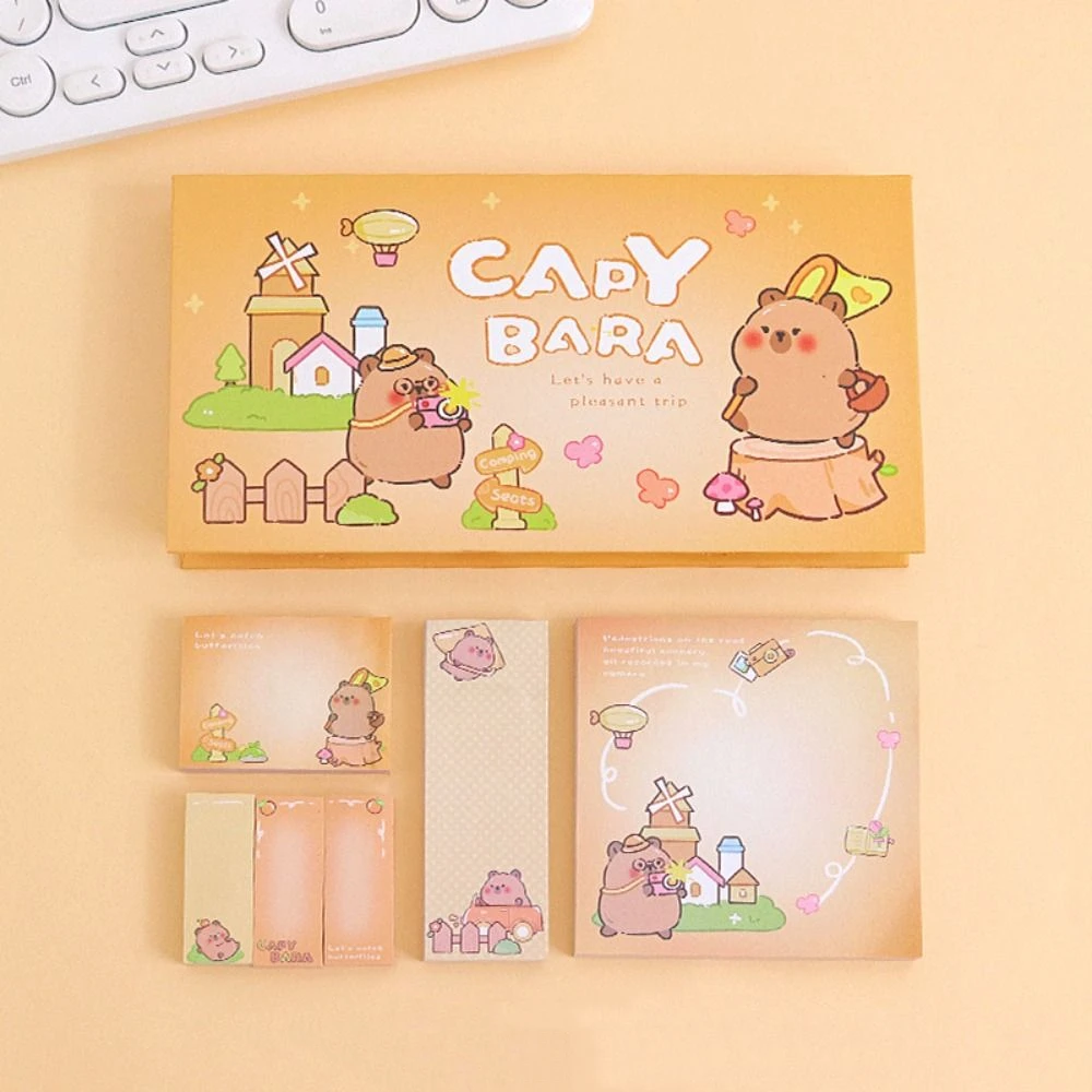 Блокнот самоклеящийся с мультяшными животными капибара клейкие заметки милый
