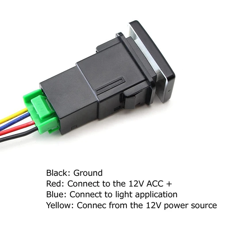10X 4-полюсный 12 В кнопочный переключатель со стандартным задним световым