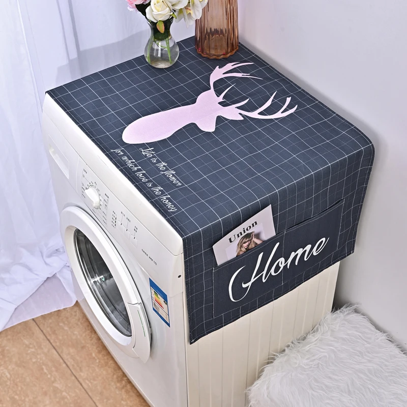 

Льняной пылезащитный чехол для холодильника, карманная многофункциональная Пылезащитная ткань, домашний текстиль, чехол для стиральной ма...