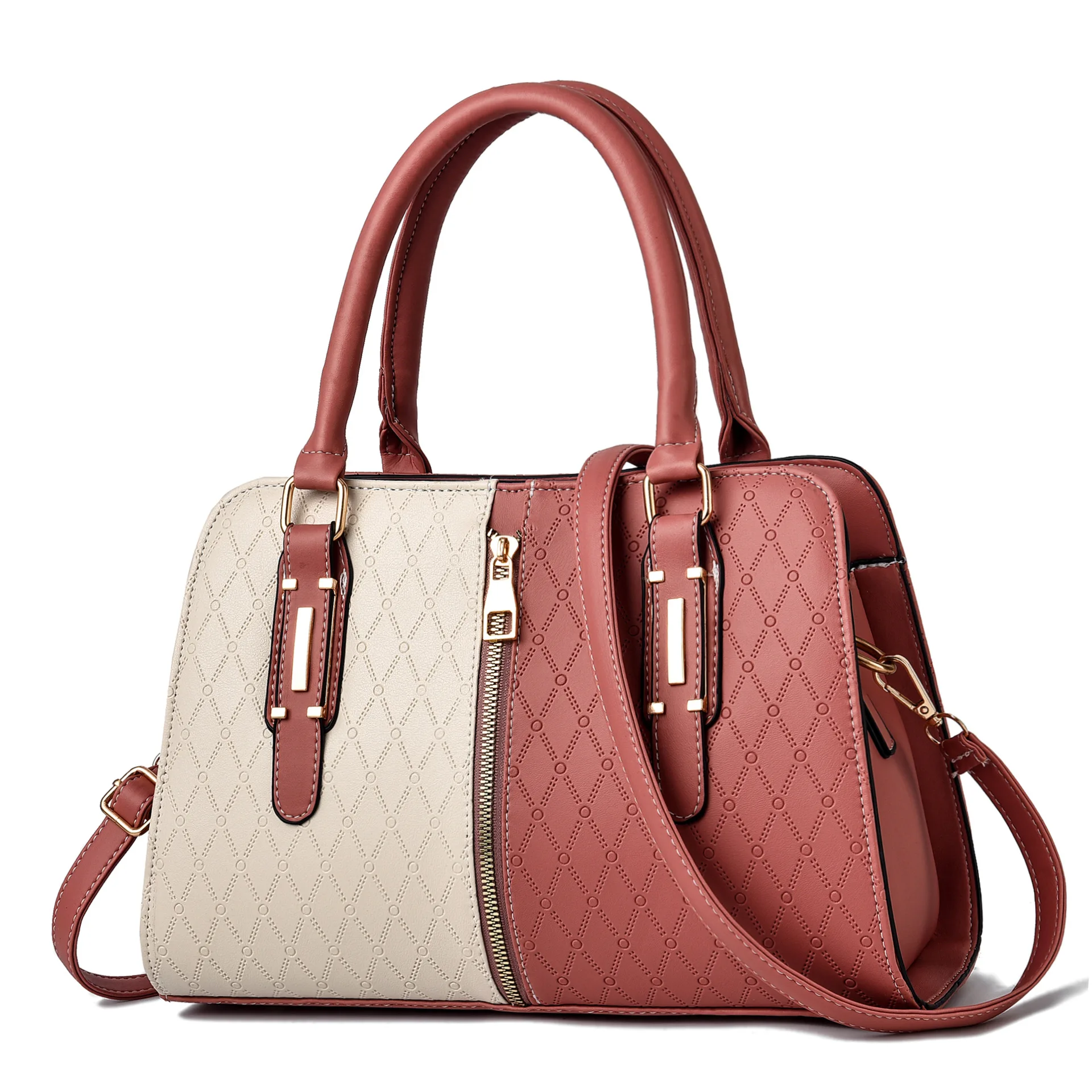 

2022 New Fashion Color Contrast Women's Handbag, European and American Atmosphere, Large Capacity, One Shoulder Crossbody Bag