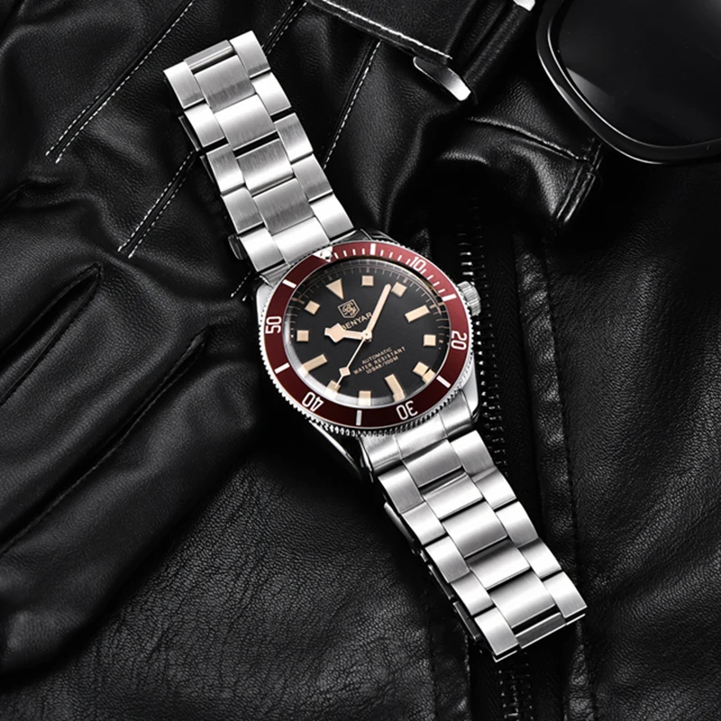 BENYAR Mechanical Automatic Watch Men Ceramic Bezel Luxury Brand Luminous Chronograph Waterproof Casual Mens Watches 2023 New